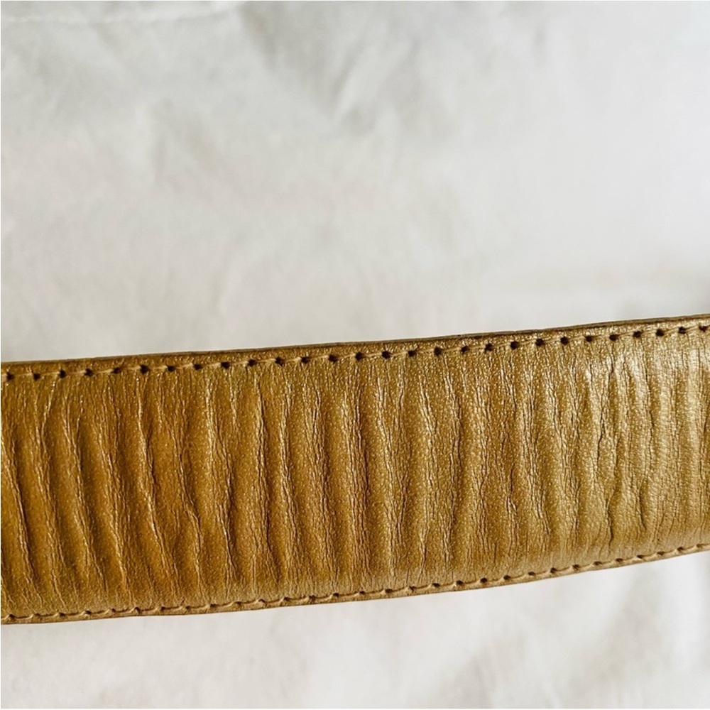 Gail Labelle Gold MetaloTeddy Bear Leather Belt SZ L - Picture 5 of 6